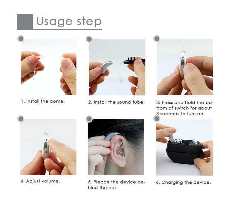 WDRC Rechargeable Hearing Aids Deaf Hearing Machine For Old Person