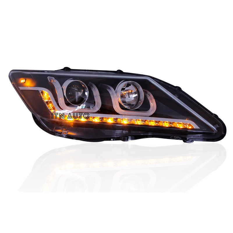 DRL Double U Angel Eye Xenon Bright Led Headlights For Cars For Toyota Camry 2012-2014