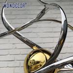 Outdoor large metal art decoration abstract ribbon stainless steel sculpture