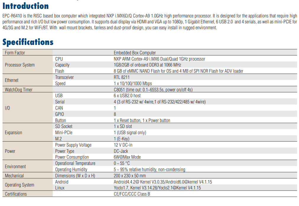 -Advantech- Embedded PCs EPC-R Series EPC-R6410CQ-VAA1E ,price favorable Ready to Ship