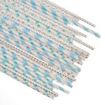 197mm 10mm Party Gold And White Striped Compostable Disposable Paper Straws