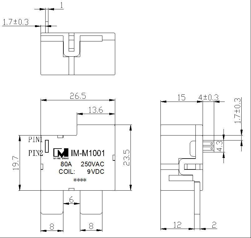 80A 9VDC Low Voltage Motor Overload Protector Motor Protection Relay