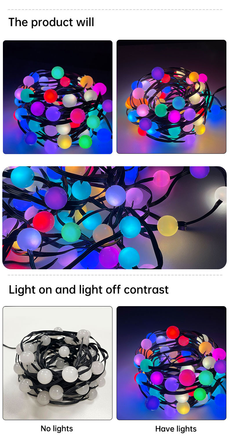 5V USB Powered LED Christmas String Light 33 Bulbs 66 Bulbs For Festival Decor
