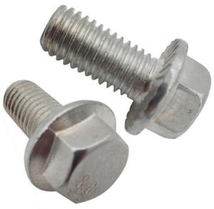 Quality DIN6921 Gr8.8 Hexagon Flange Head Bolts For Machine White Zinc Material wholesale