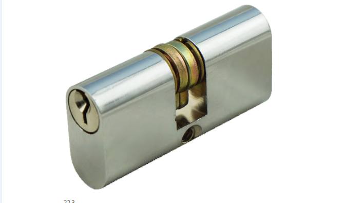 Brass Oval Profile Mortice Lock Cylinder Split Cam Satin Chrome Commercial