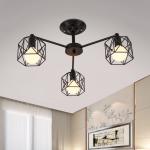 American Iron chandelier Cage Kitchen Bedroom Living Room Home decor black
