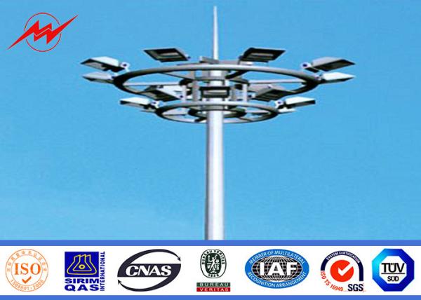 6-15m Galvanized Steel High Mast Light Pole , Outdoor Lighting Pole For Damman