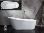 Freestanding Artificial Stone Bathtub 170CM For Office Building