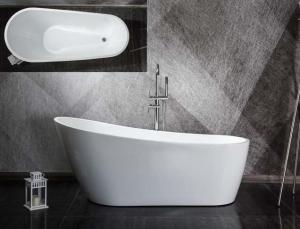Quality Freestanding Artificial Stone Bathtub 170CM For Office Building wholesale