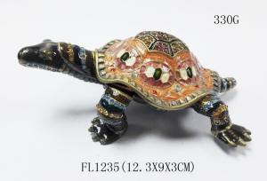 Quality Classical turtle metal jewelry box diamond jewelry box ring box painted dressing table decorations wholesale