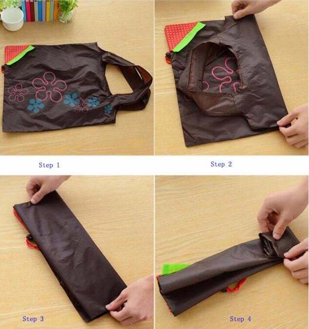 Recycled Foldable Nylon Polyester Tote Bag with logos polyester shopping bag Custom advertising handle non woven bag PAC