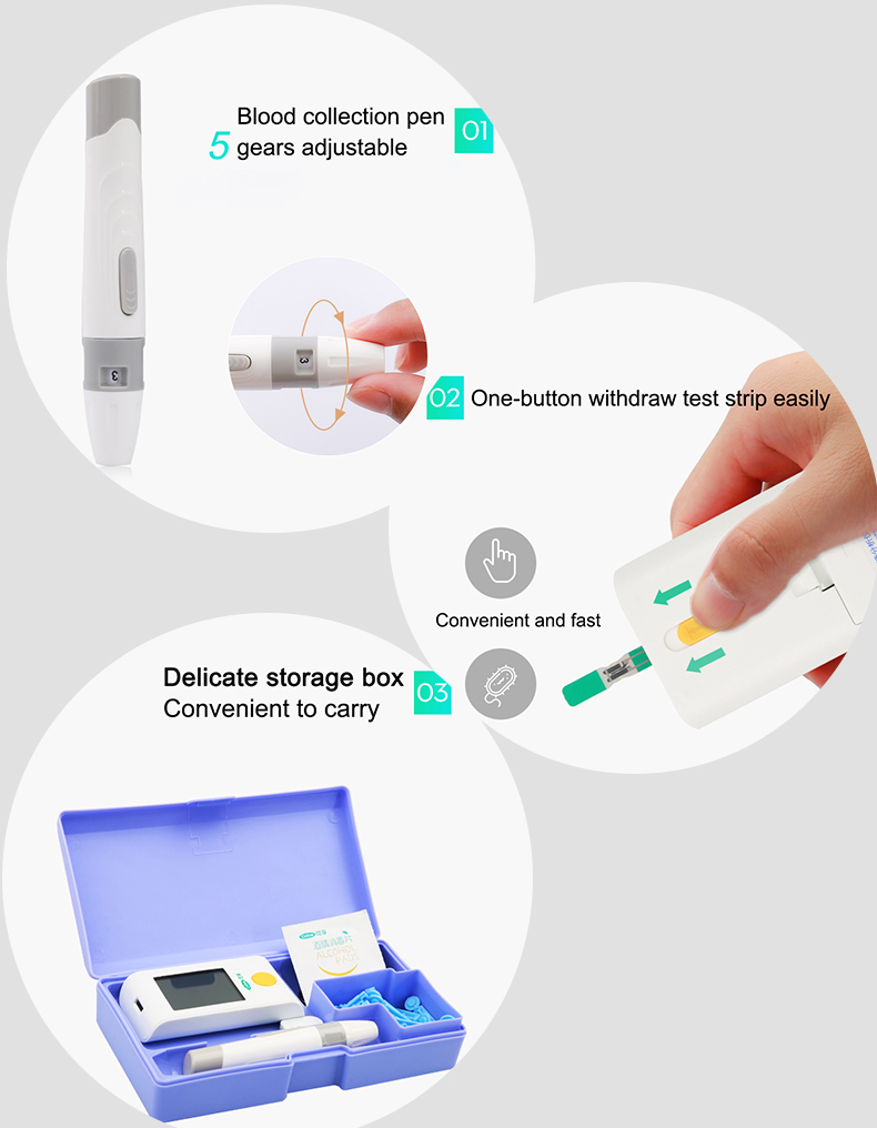 8s 33.3Mmol/L Blood Glucose Test Meter Fast Measurement 300 Sets Memories