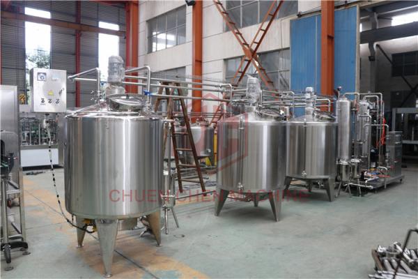 Stainless Steel Beverage Mixer Carbonated Drink Production Line With Piston