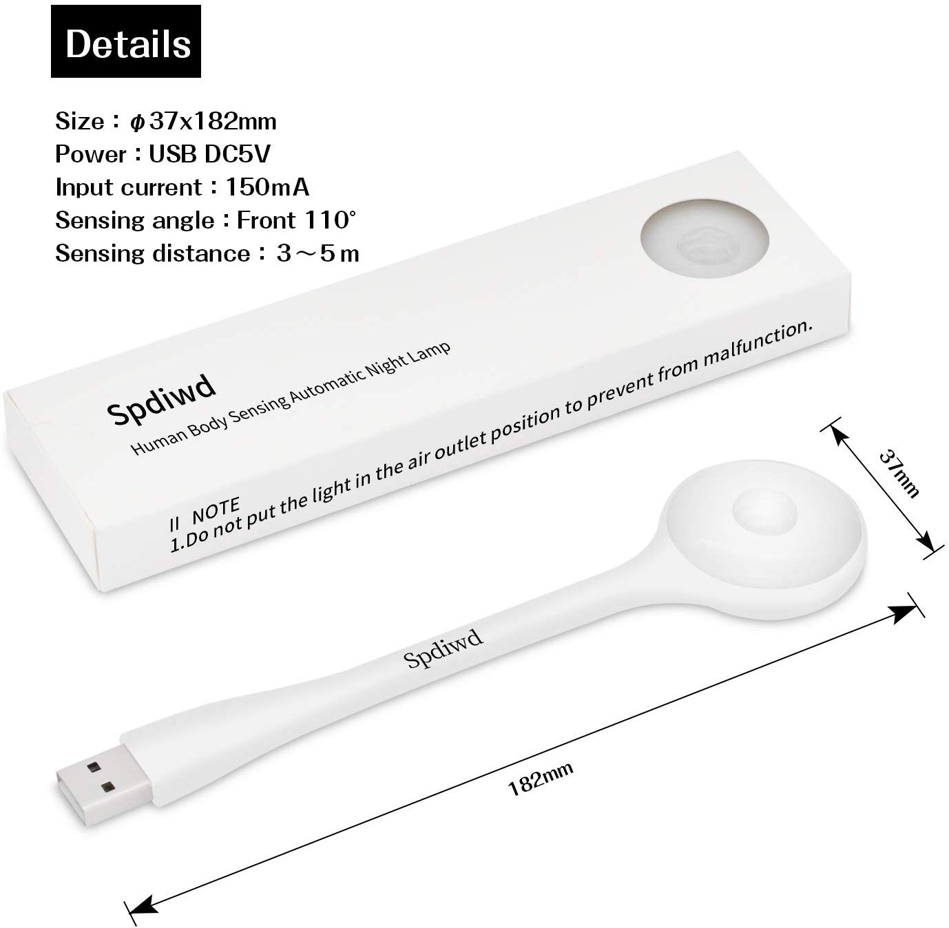 USB Reading Lamp,Keyboard Light,Motion Sensor Light,Adjust Angle Portable Flexible