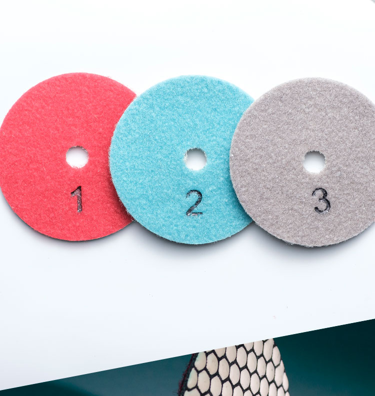Customized Colors 3 Step Resin Bond Flexible Polishing Pads for Granite Marble Best