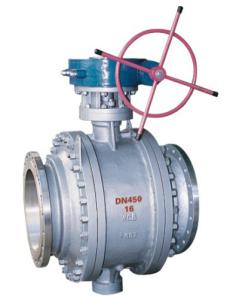 Quality 3 Piece Full Port Flanged Ball Valve , A216 WCB Gear Box Trunnion Mounted Ball Valve wholesale