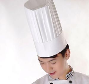 Quality Disposable Chef Hats Paper Forage Cap For Kitchen / Restaurant Serving With Air Holes Free wholesale