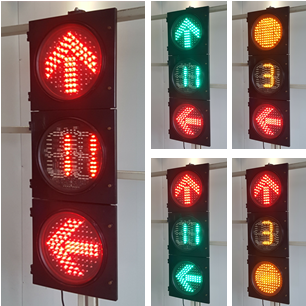 300MM 3-Aspect Flip Door 2 Phase Arrow Ball Countdown Timer Road Traffic Light