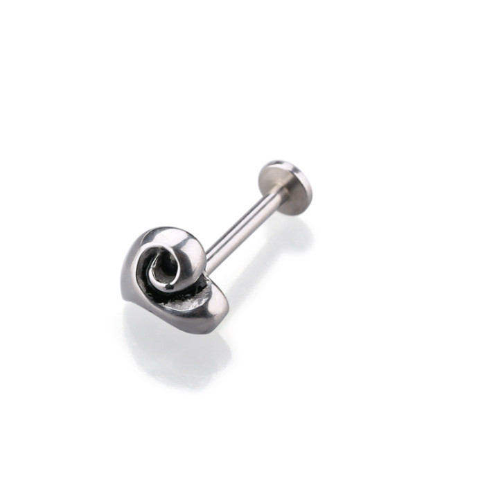 Heart shaped stainless steel internal thread lip ring on hot sale