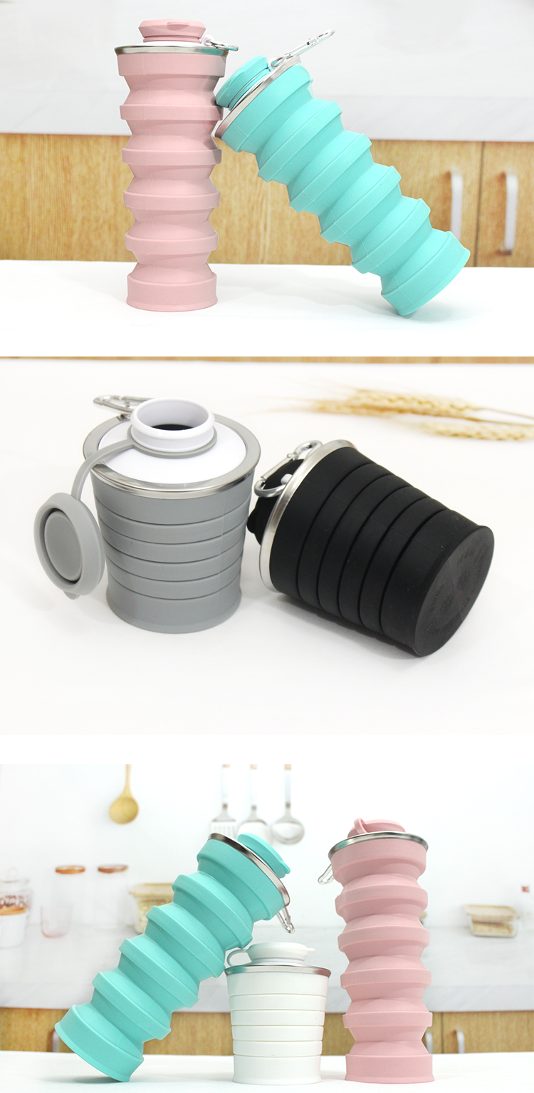 OEM ODM Available 500ML Silicone Foldable Water Bottle
