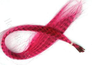 Quality Pink Striped Straight Real Feather Hair Extensions for Decoration wholesale