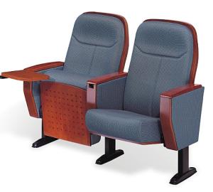 Quality auditorium fabric chair with wood arm Auditoria chair wholesale