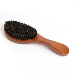 Quality Wood Boar Bristle 360 Curved Custom Logo Medium Hard Wave Brush For Men Abeis Supply wholesale