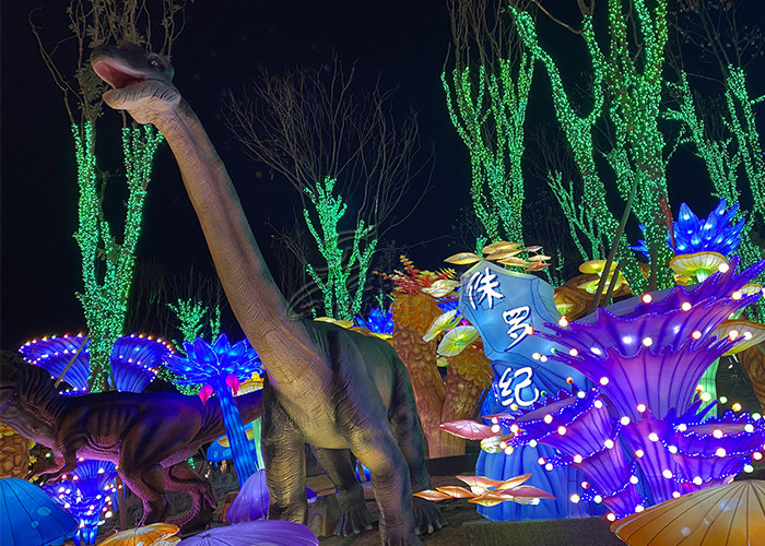 Special Keel Made Fabric Chinese Lanterns Seaweed Dinosaur Combination To Show Festival