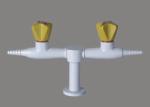 Solid Brass Stainless Steel Lab Furniture , 3 Way Outlet Water Tap Faucet