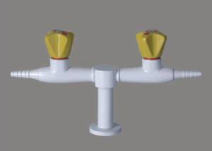 Quality Solid Brass Stainless Steel Lab Furniture , 3 Way Outlet Water Tap Faucet wholesale