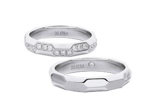 Quality Anniversary Geometric Style Contracted 18K Gold Couple Rings wholesale