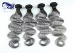 Gray Ombre Colored Human Hair Extensions Brazilian Body Wave Hair