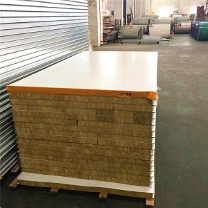 Quality 0.326mm steel sheet fireproof rock wool sandwich panel 5950 x 1150 x 50mm wholesale