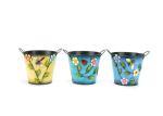 Round Metal Flower Pot Decoration Indoor / Outdoor Garden Metal Ornaments