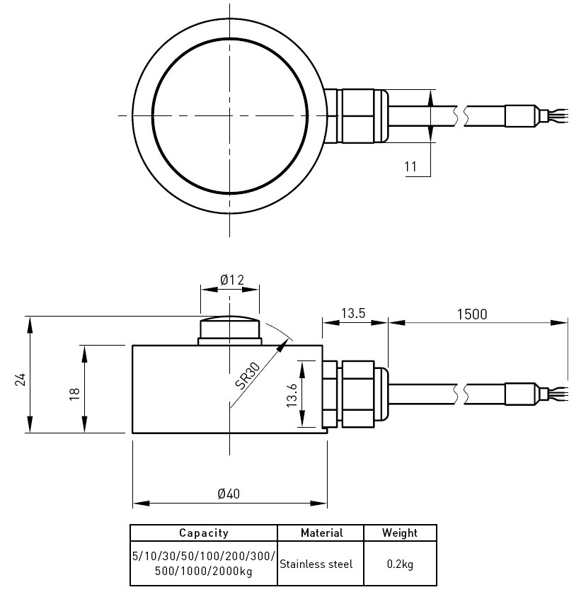 Low Profile Stainless Steel Load Cell 5kg 20kg For Industrial Measurement