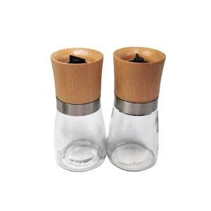 Quality Food Grade Wooden 132mm 206g 170ml Rock Salt Grinder wholesale