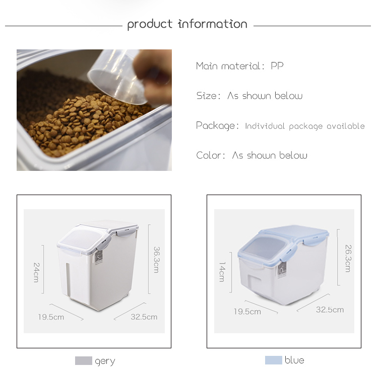 10KG 15KG Cat Food Storage Container 15 Lbs Dog Food Bin
