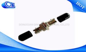 Quality ST flange Simplex singlemode metal ST adaptor black dust cap Fiber Optic Adapter for FTTH wholesale