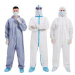 Waterproof Cleanroom Disposable Working Coverall Blue Stripe Chemical Protective