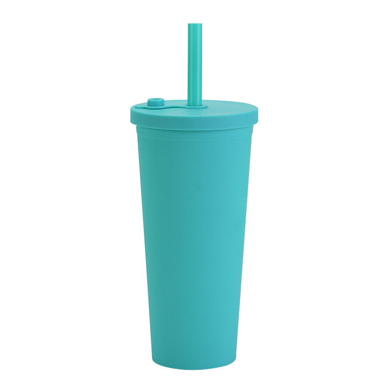 Water Iced Coffee Travel Tumbler With Straw And Lid Reusable