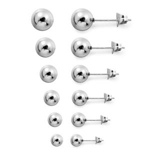Quality Fashion Jewelry Earrings Stainless Steel Round Ball Stud Earrings 4-10mm wholesale