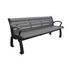 Recycled Plastic Slats Outdoor Garden Wooden Bench With Sandblasted Powder