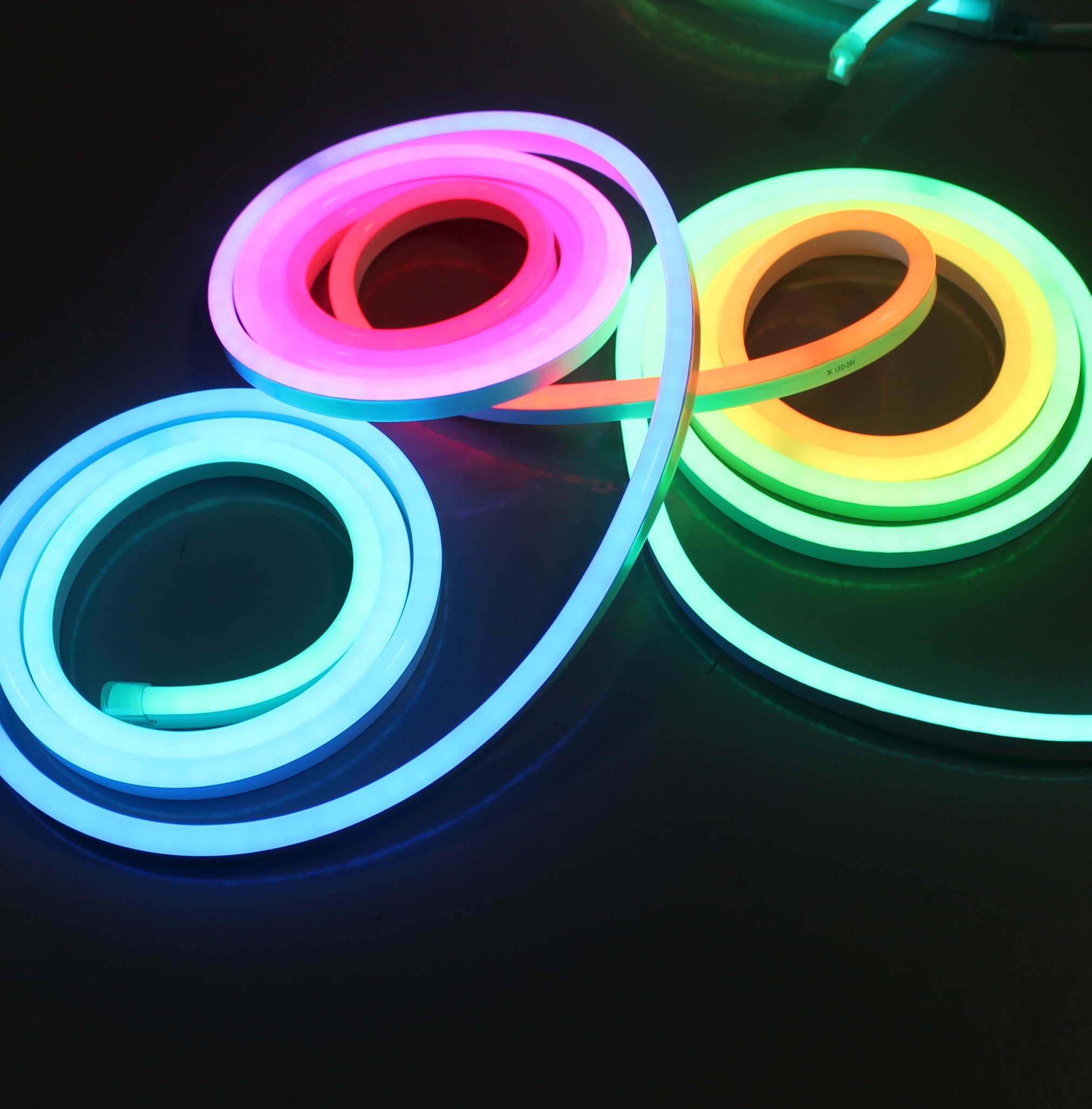 mini 24v Waterproof full color changing P943 dmx rbg led neon for Christmas neon sign