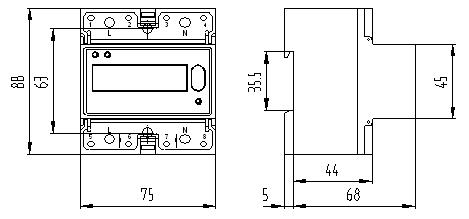OEM/ODM Single Phase Energy Meter Din Rail With Far Infrared and RS485 Communication