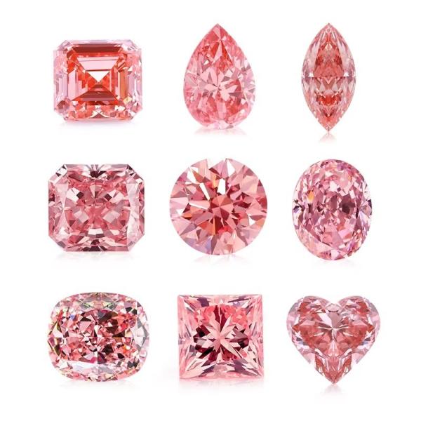 Red Radiant Cut Diamond Loose Moissanite Jewelry Vivid Pink Lab Grown Diamonds