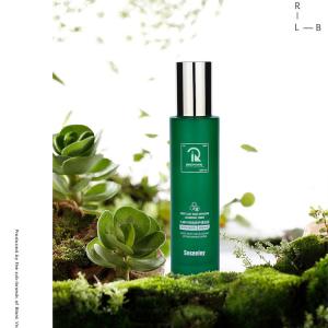 Quality Luxury 100ml Glass Lotion Set Cylindrical Frosted Green For Personal Care wholesale