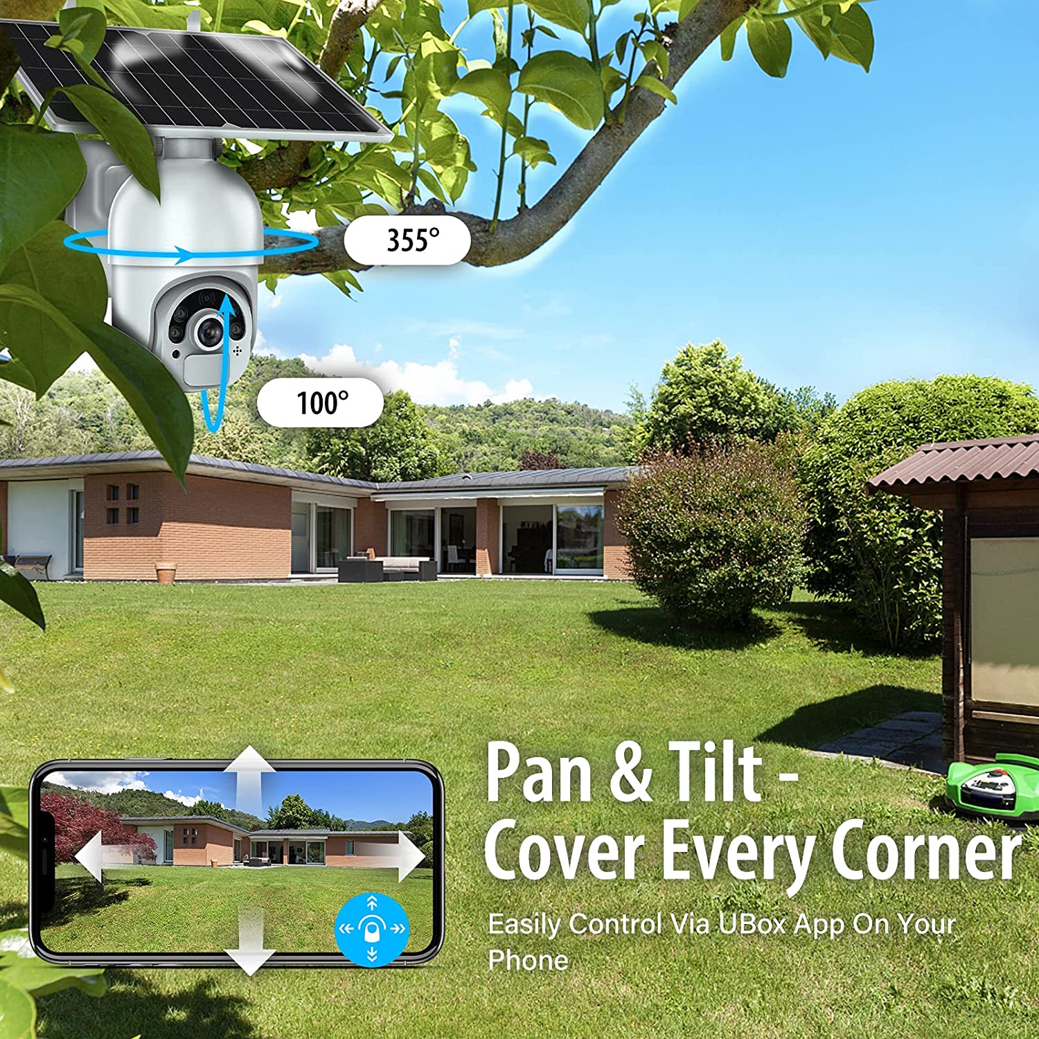 30M IR Tuya Smart Camera Solar Powered Long Range Wireless Security Camera
