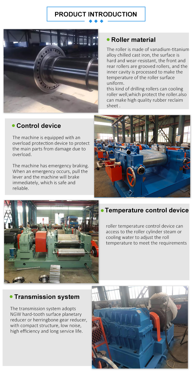 55kW Two Roll Rubber Refiner Mill Rubber Process Machine Tyre Refinery