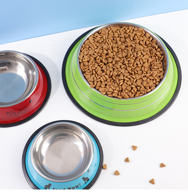 Pet Bowl Non-Slip Stainless Steel Material Customized SublimationEasy Cleaning Cups Pails