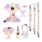Luxury Dog Collar Leash Harness Set 6 Piece Design Sweat Resistant